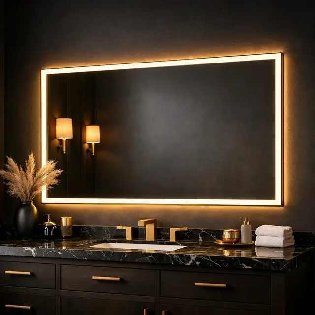 Gương LED viền sáng cho phòng tắm